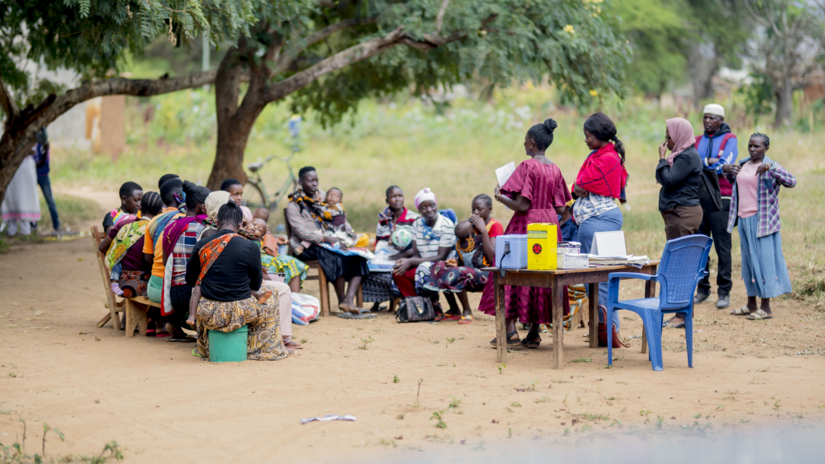 Mothers listen attentively during a Baby WASH sensitization session in Mpwapwa District, an initiative by Water For People in partnership with the Mpwapwa Local Government Authority.