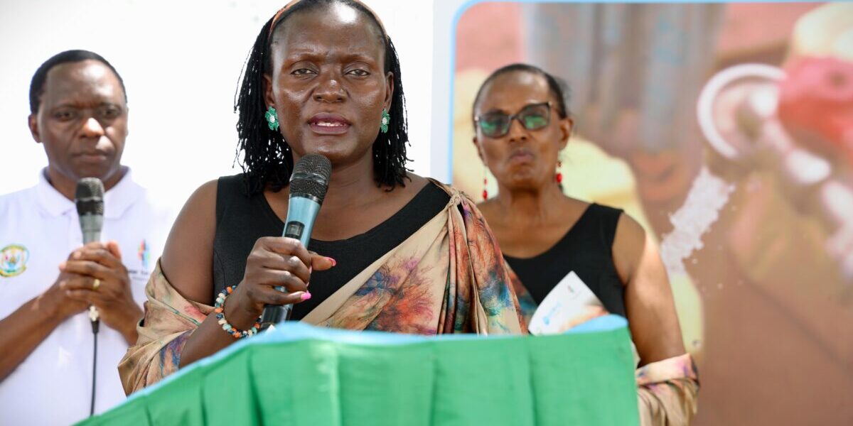 Cate Nimanya, Africa Regional Director, speaks at a new program area launch in Gisagara, Rwanda.