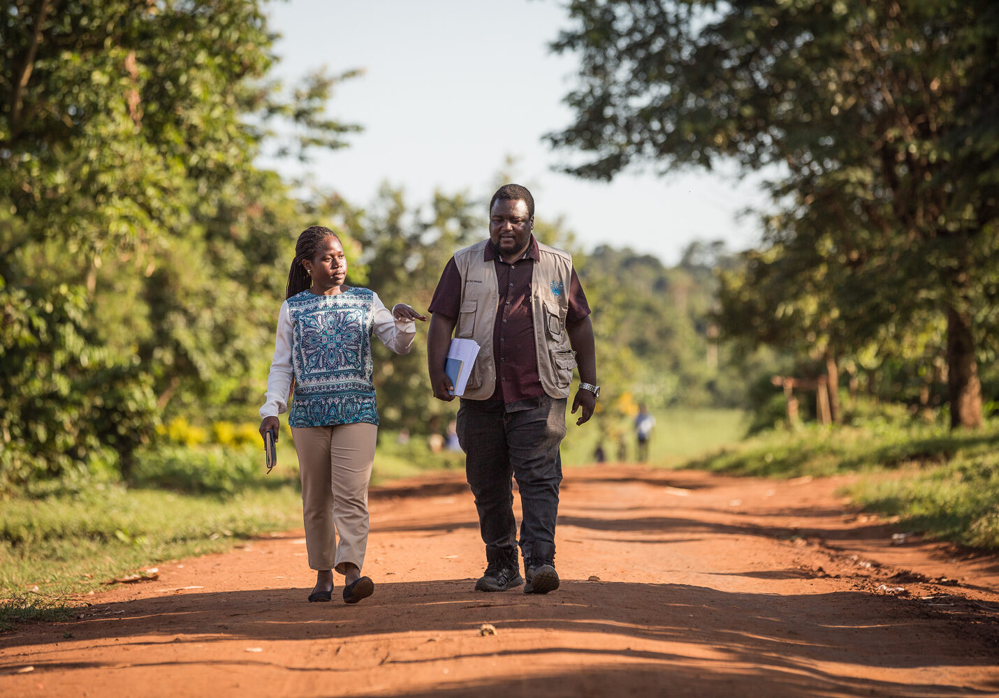 Nyeko and Nabusindo, Water For People team members in Luuka District, Uganda.